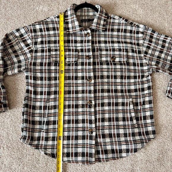 Mikarose Black, White and Brown Plaid Shirt, Sz M - Picture 9 of 10